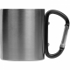 Metalowy kubek z czarnym karabińczykiem 200 ml