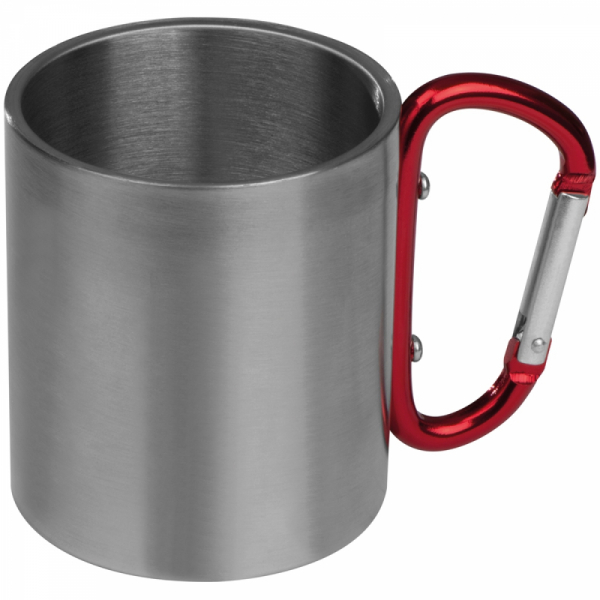 Metalowy kubek z karabińczykiem 200ml